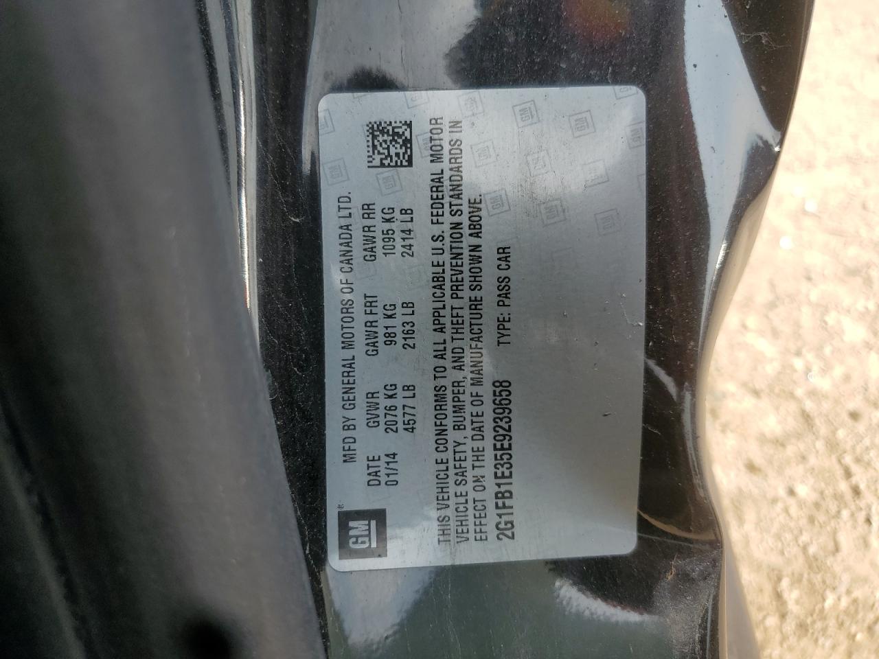 2014 Chevrolet Camaro Lt VIN: 2G1FB1E35E9239658 Lot: 69266105