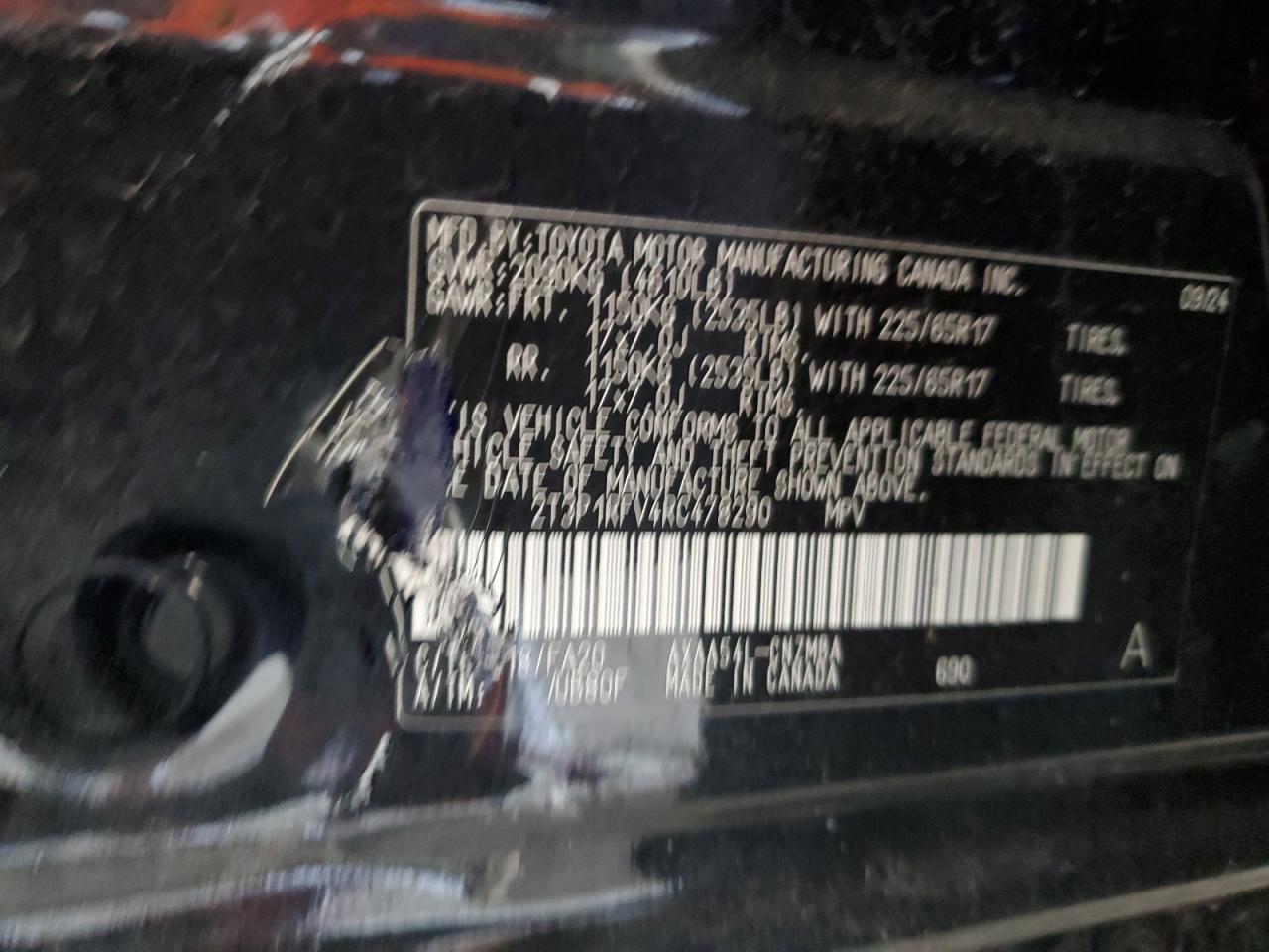 2024 Toyota Rav4 Xle VIN: 2T3P1RFV4RC478290 Lot: 68230145