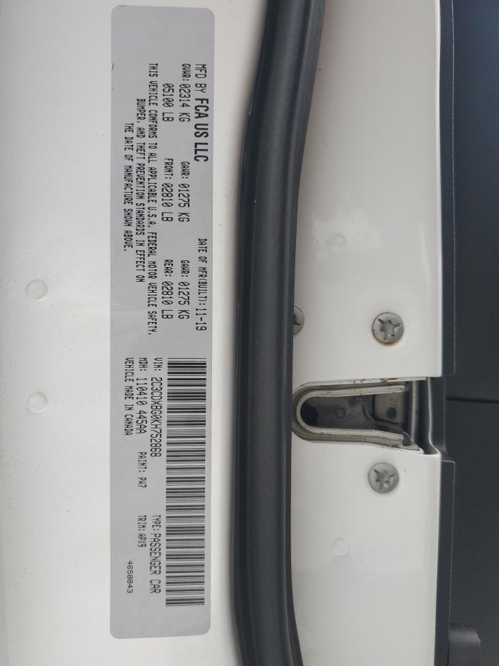 2019 Dodge Charger Sxt VIN: 2C3CDXBG0KH752868 Lot: 67607225