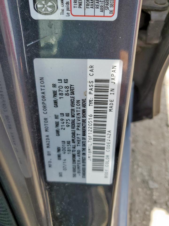 2015 Mazda 3 Touring VIN: JM1BM1L76F1220516 Lot: 68188625