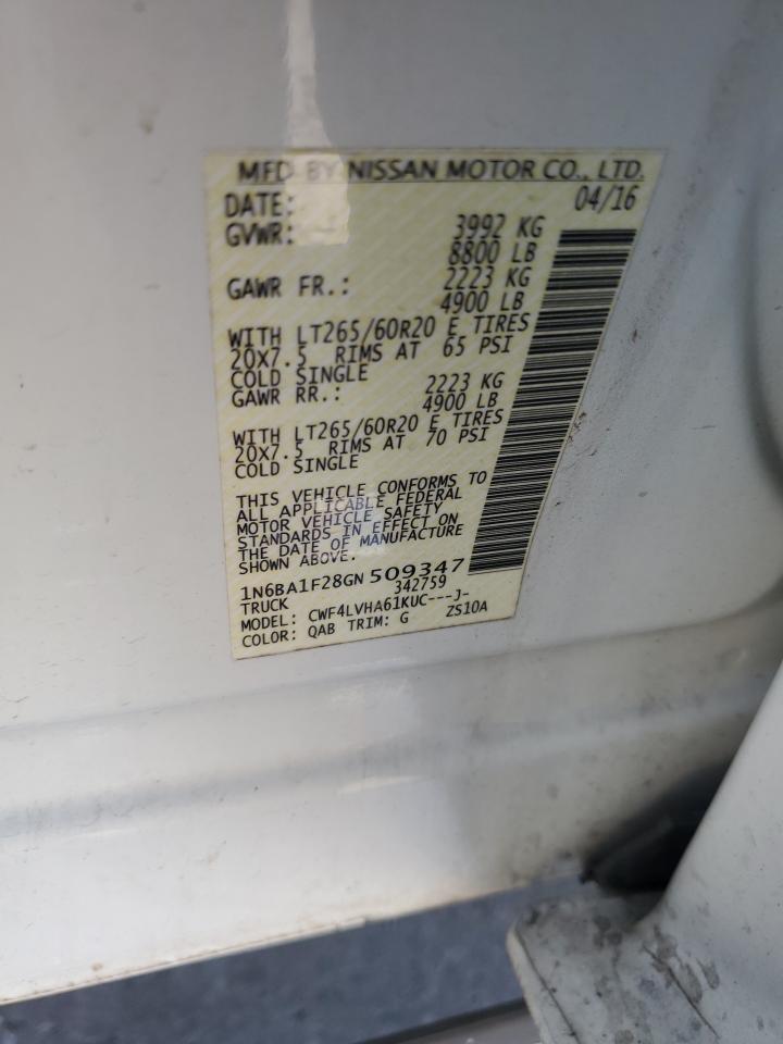 2016 Nissan Titan Xd Sl VIN: 1N6BA1F28GN509347 Lot: 69199025