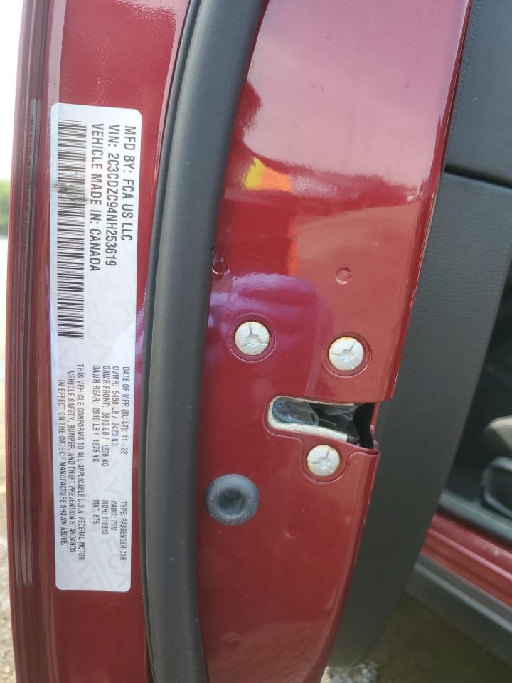 2022 Dodge Challenger Srt Hellcat VIN: 2C3CDZC94NH253619 Lot: 68155515