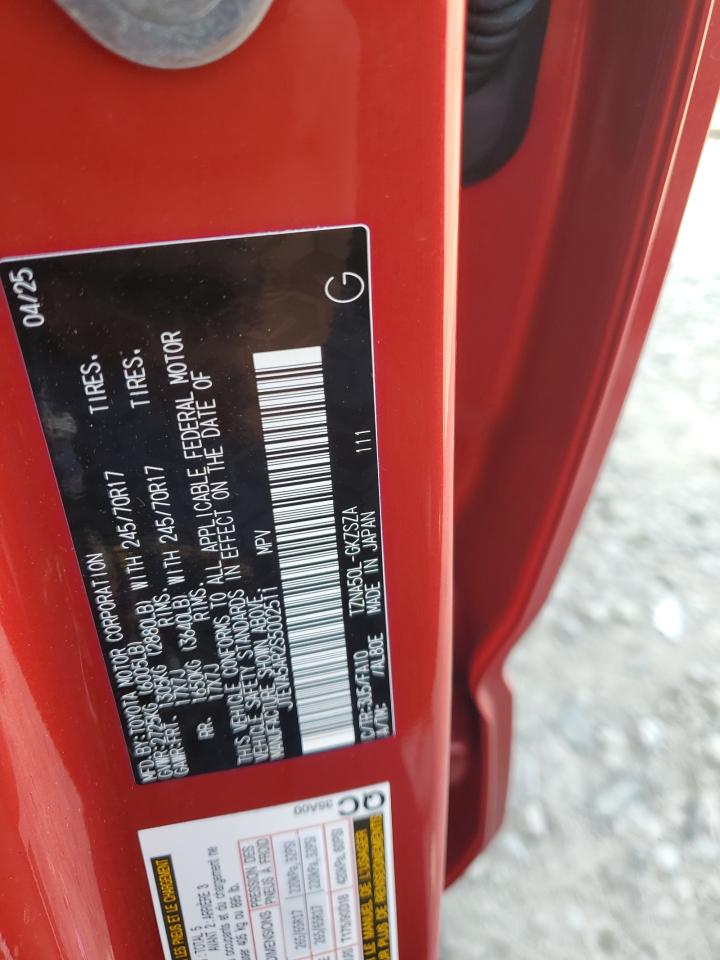 2025 Toyota 4Runner Sr5 VIN: JTEVA5AR2S5002511 Lot: 70367245