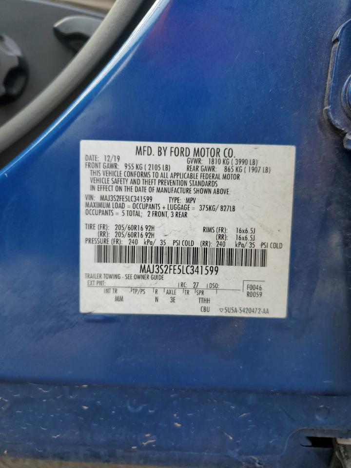 2020 Ford Ecosport S VIN: MAJ3S2FE5LC341599 Lot: 67190215