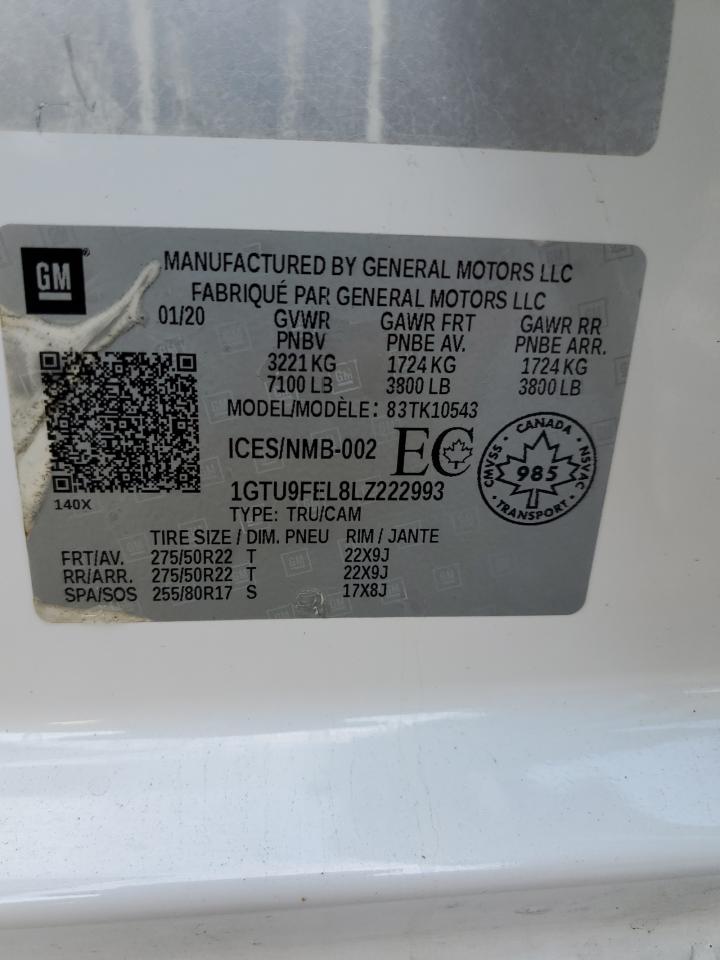 2020 GMC Sierra K1500 Denali VIN: 1GTU9FEL8LZ222993 Lot: 67576885