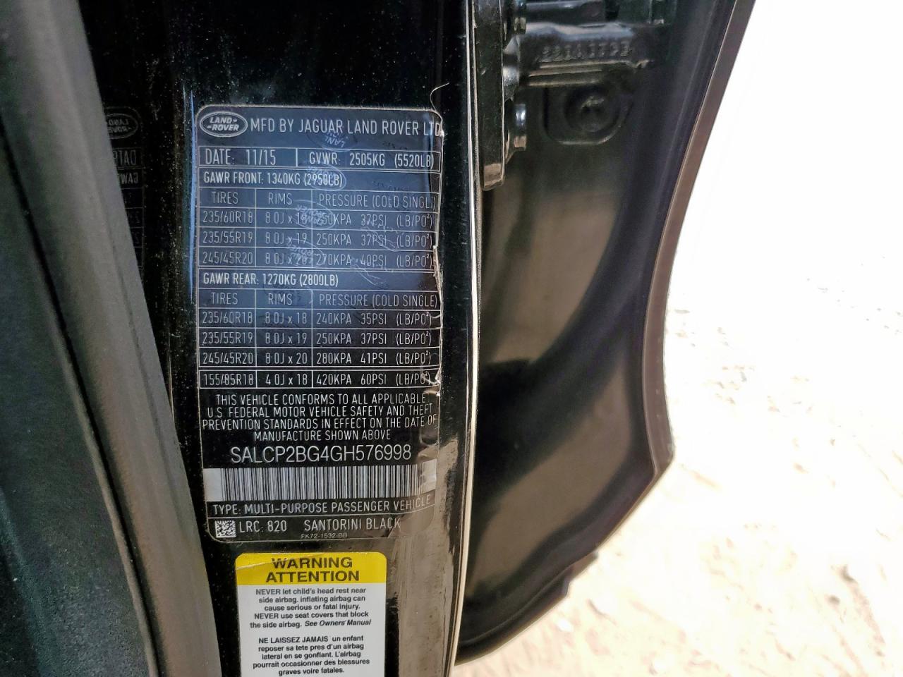 2016 Land Rover Discovery Sport Se VIN: SALCP2BG4GH576998 Lot: 70168225