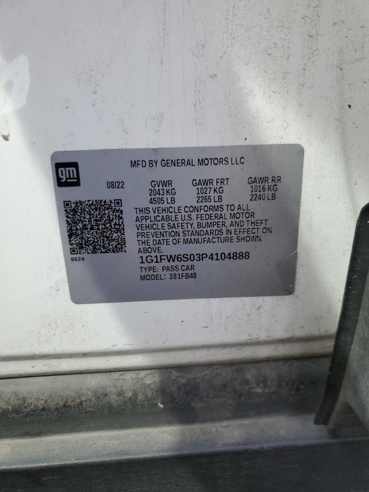 2023 Chevrolet Bolt Ev 1Lt VIN: 1G1FW6S03P4104888 Lot: 65296755