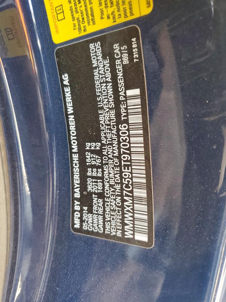 2014 Mini Cooper S VIN: WMWXM7C59ET970306 Lot: 70354045