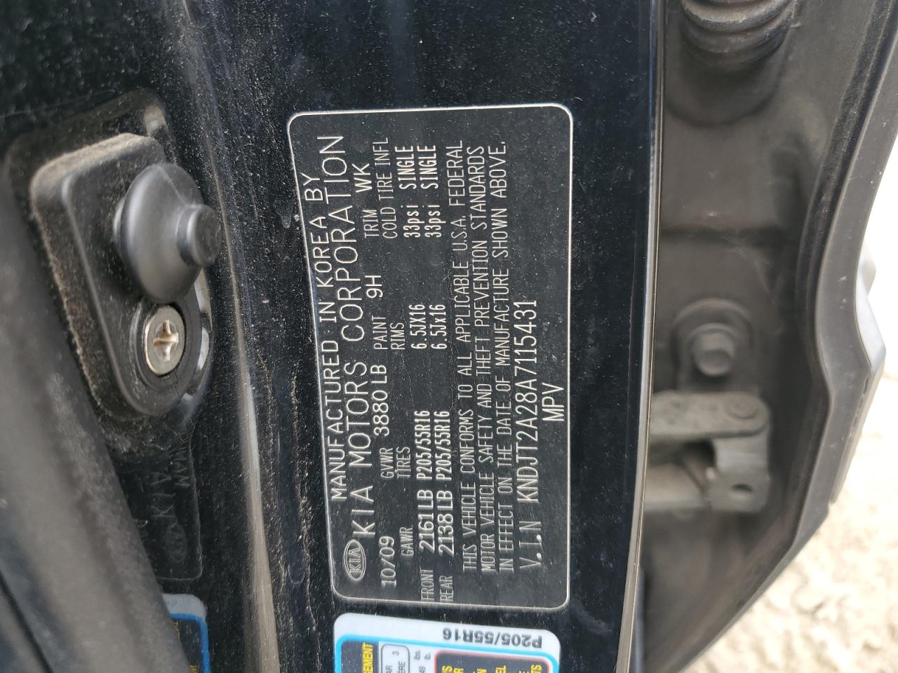 2010 Kia Soul + VIN: KNDJT2A28A7115431 Lot: 67509655