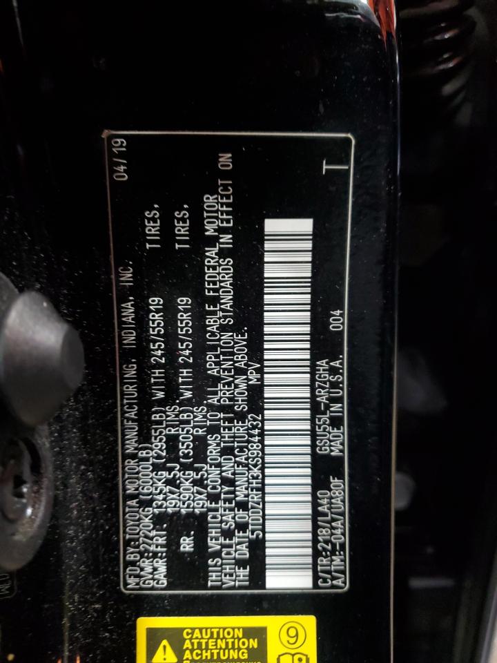 2019 Toyota Highlander Limited VIN: 5TDDZRFH3KS984432 Lot: 70062115