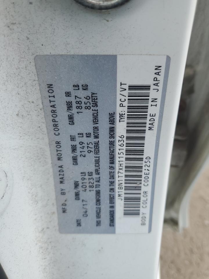 2017 Mazda 3 Se VIN: JM1BN1T7XH1151636 Lot: 69222825