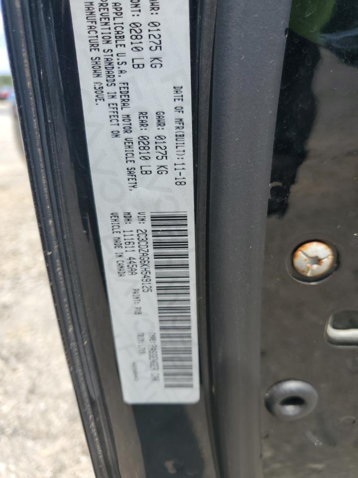 2019 Dodge Challenger Sxt VIN: 2C3CDZAG6KH549125 Lot: 68650085