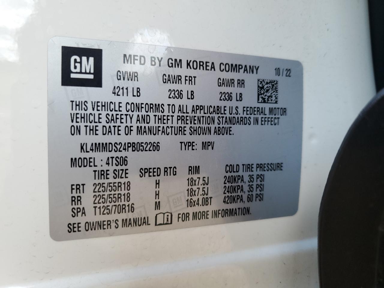 2023 Buick Encore Gx Select VIN: KL4MMDS24PB052266 Lot: 68648025