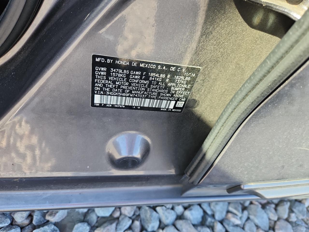 2015 Honda Fit Ex VIN: 3HGGK5H89FM747037 Lot: 64272445