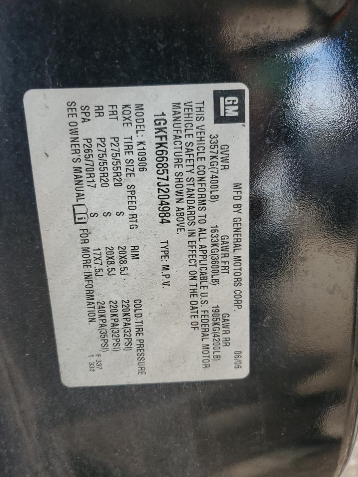 2007 GMC Yukon Xl Denali VIN: 1GKFK66857J204984 Lot: 69758205