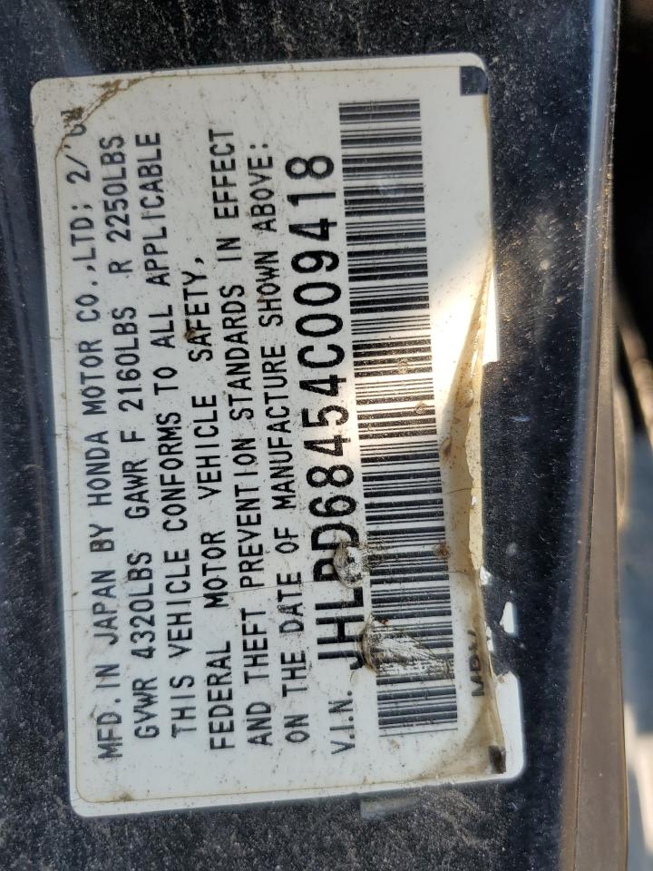 2004 Honda Cr-V Lx VIN: JHLRD68454C009418 Lot: 92309755