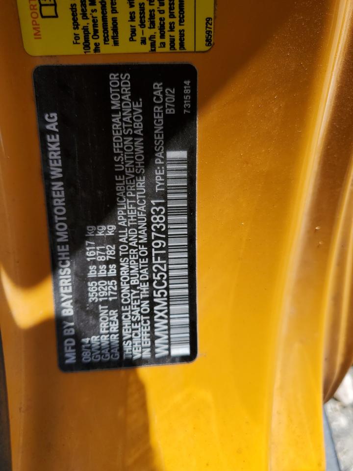 2015 Mini Cooper VIN: WMWXM5C52FT973831 Lot: 68501305