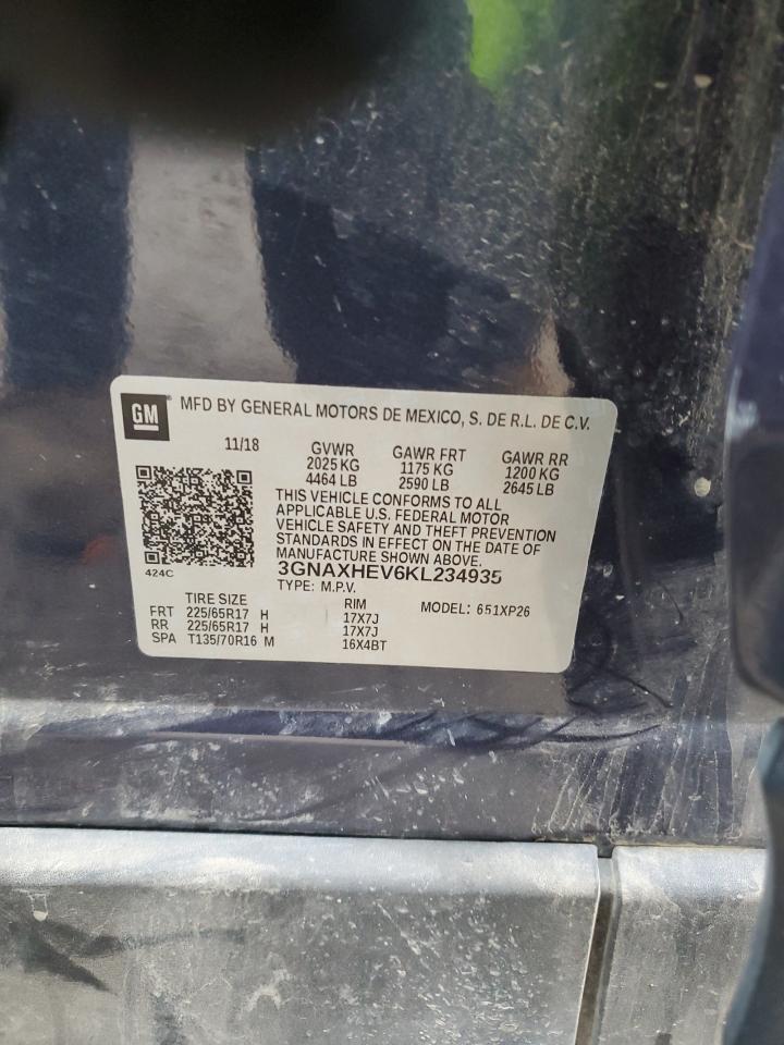 2019 Chevrolet Equinox Ls VIN: 3GNAXHEV6KL234935 Lot: 70204885