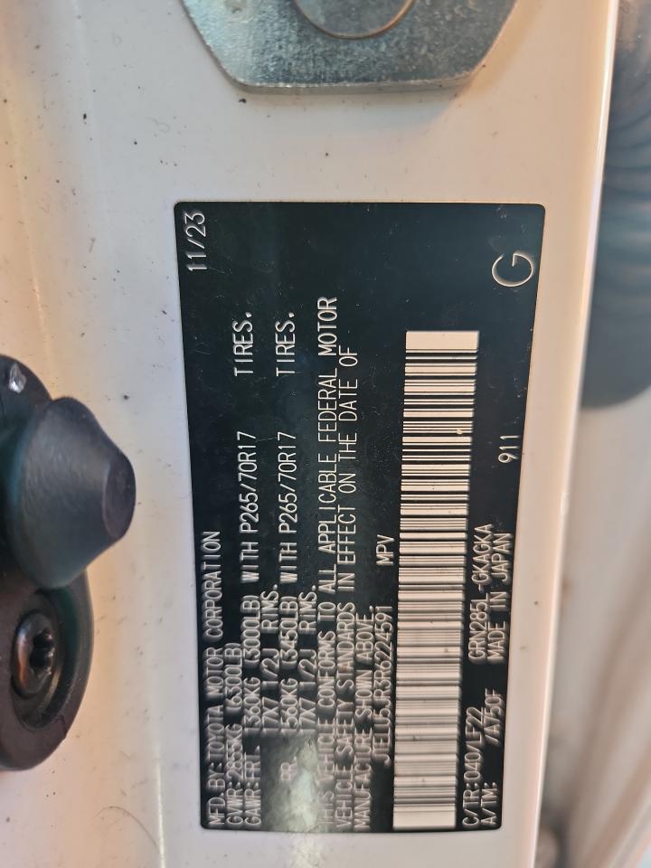 2024 Toyota 4Runner Sr5 Premium VIN: JTELU5JR3R6224591 Lot: 70724555