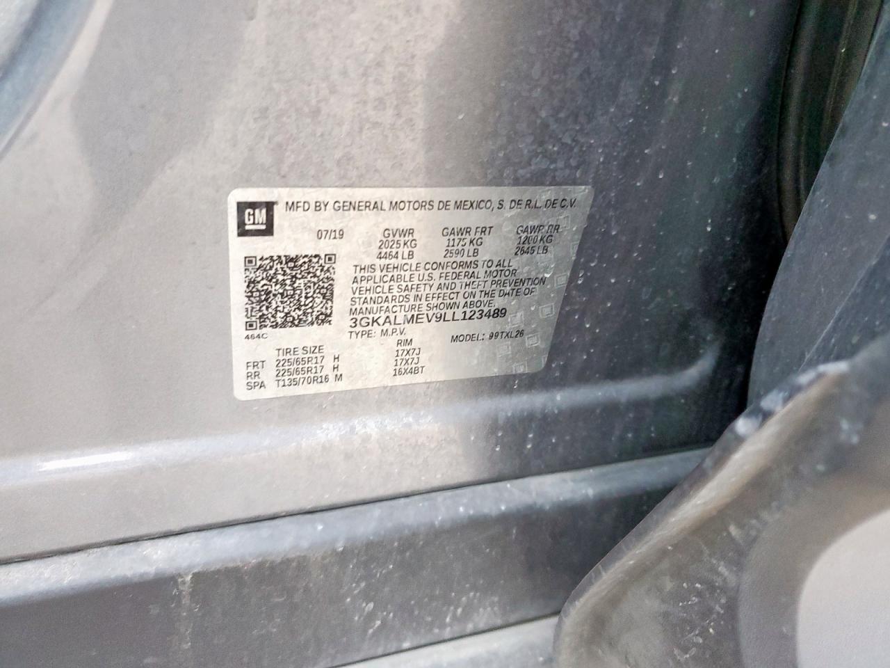 2020 GMC Terrain Sle VIN: 3GKALMEV9LL123489 Lot: 69633315