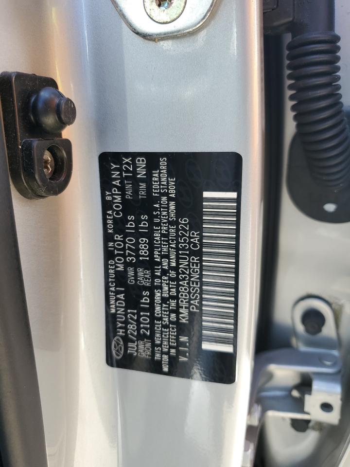 2022 Hyundai Venue Se VIN: KMHRB8A32NU135226 Lot: 70525905