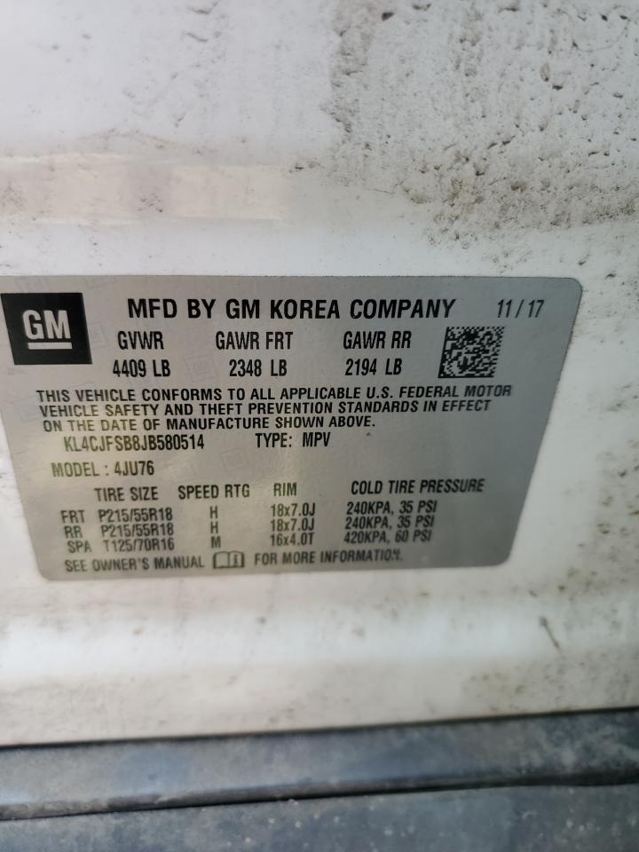 2018 Buick Encore Preferred Ii VIN: KL4CJFSB8JB580514 Lot: 66191865