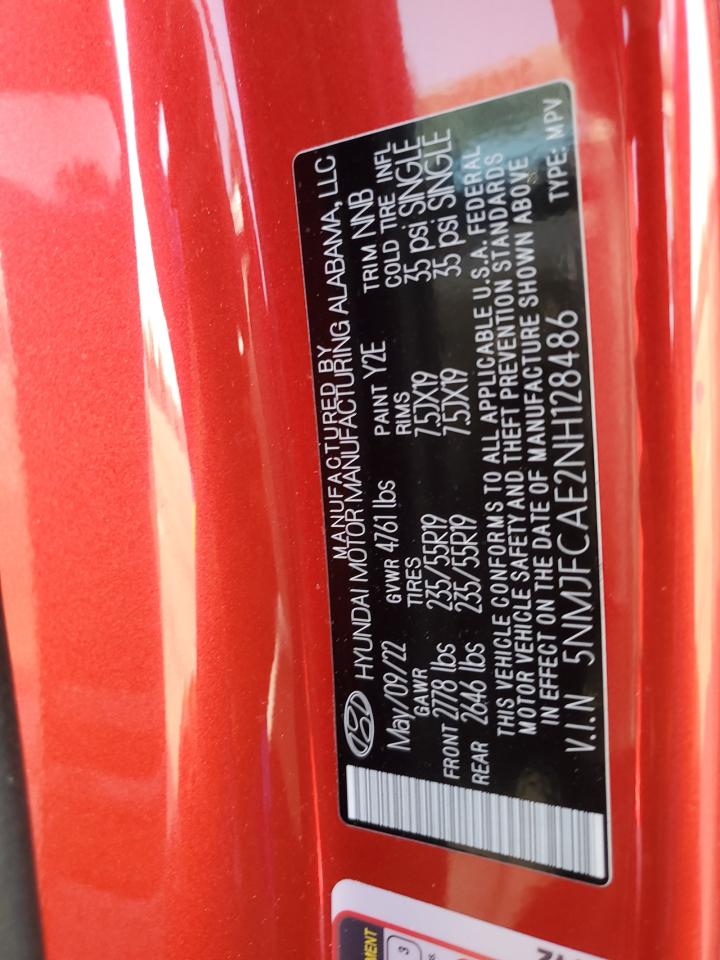 5NMJFCAE2NH128486 2022 Hyundai Tucson Sel