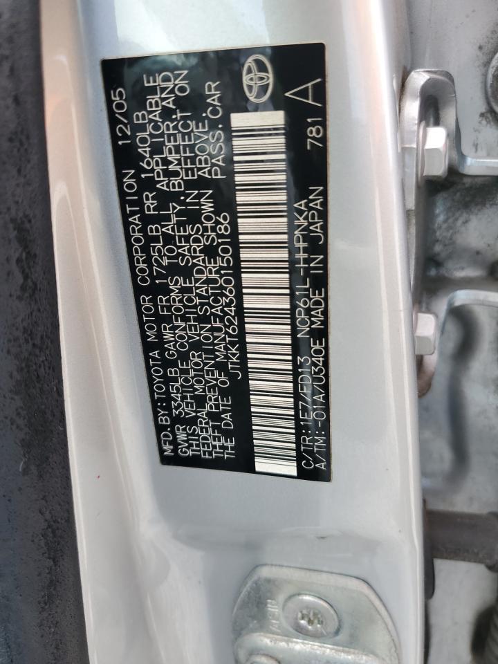 2006 Scion Xa VIN: JTKKT64360150186 Lot: 70119745