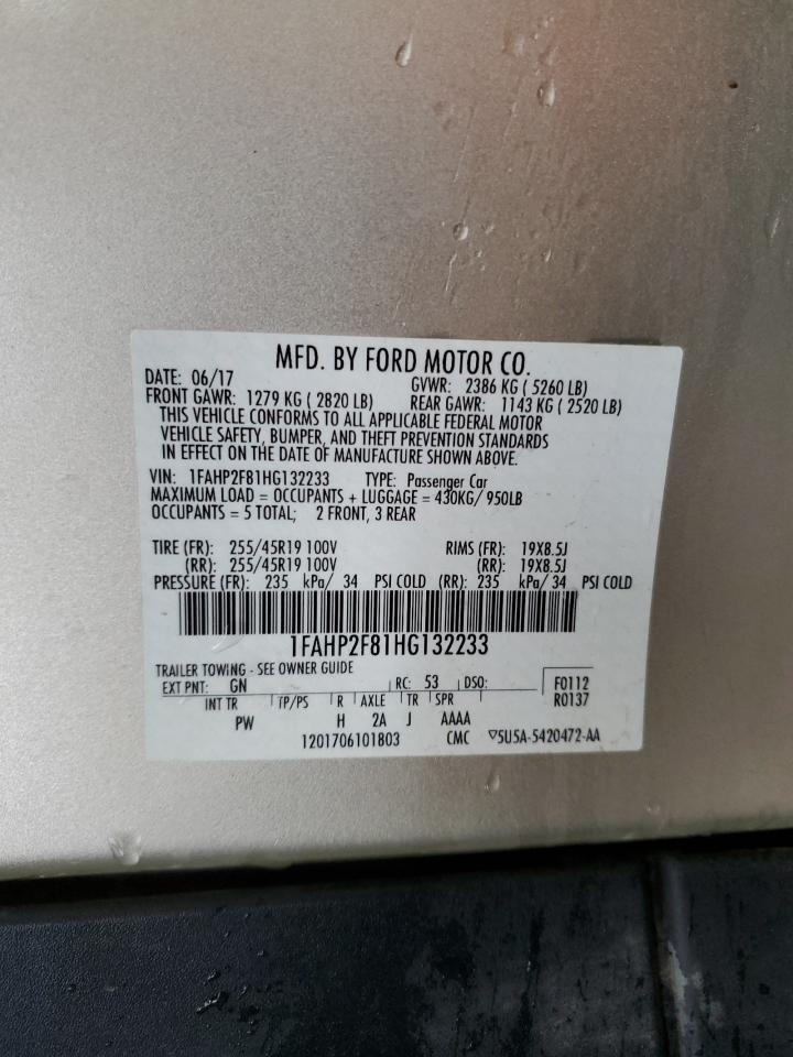 2017 Ford Taurus Limited VIN: 1FAHP2F81HG132233 Lot: 68073405