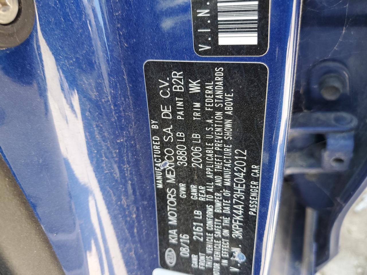 2017 Kia Forte Lx VIN: 3KPFK4A73HE042012 Lot: 69667745