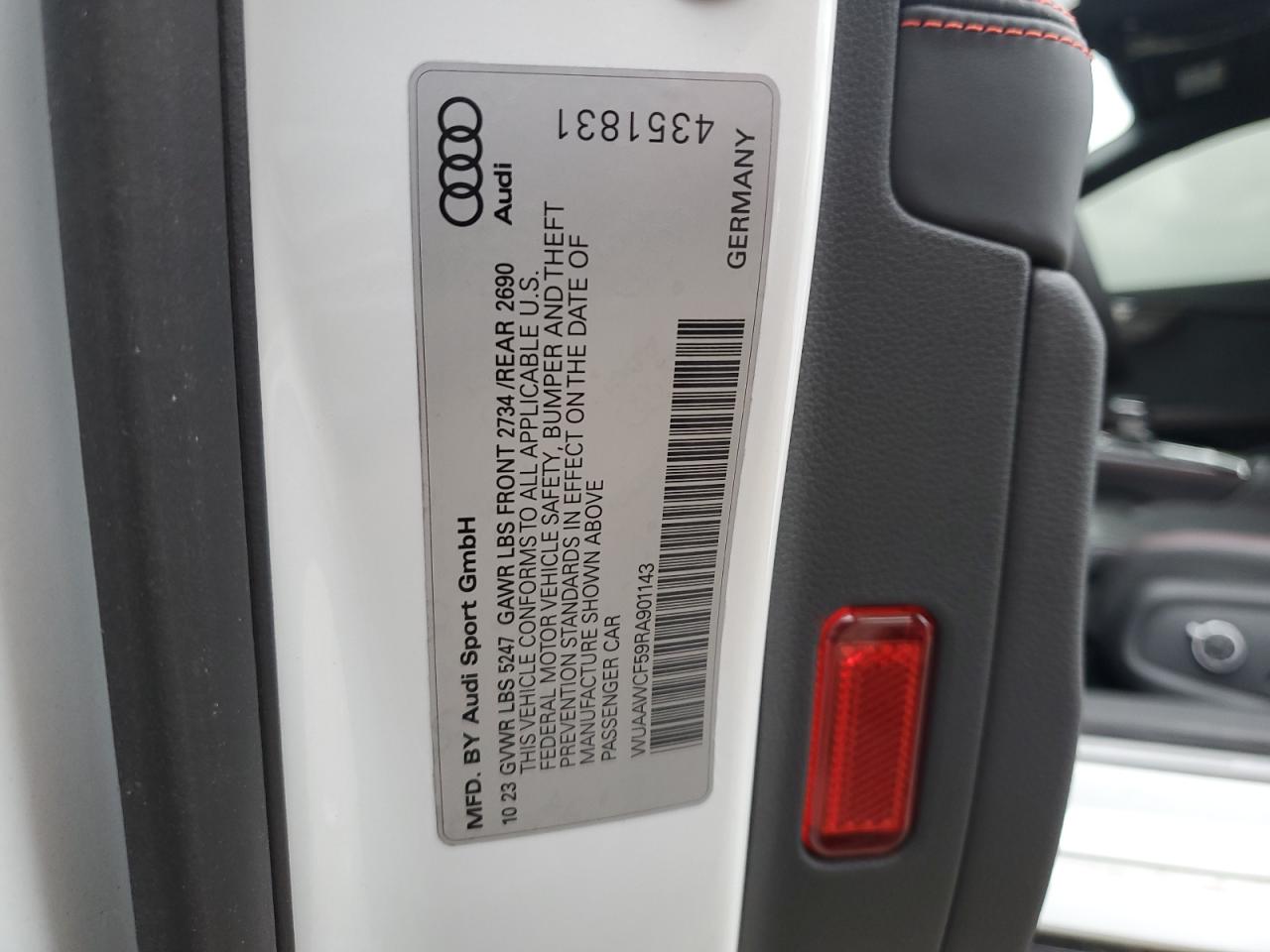 2024 Audi Rs5 VIN: WUAAWCF59RA901143 Lot: 68954855