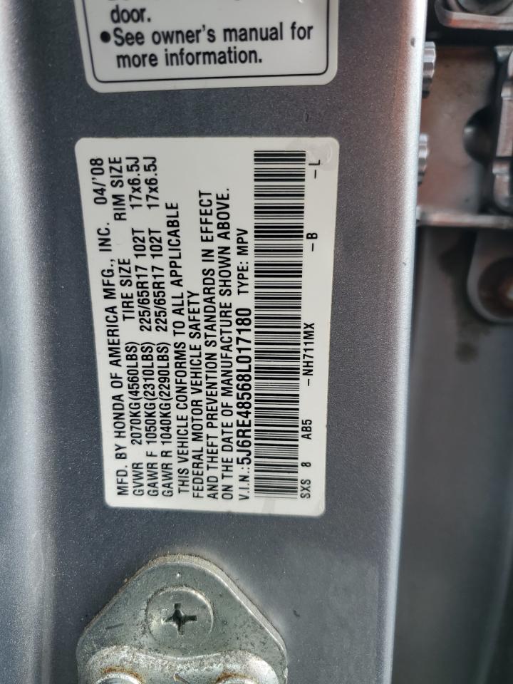 2008 Honda Cr-V Ex VIN: 5J6RE48568L017180 Lot: 65986195