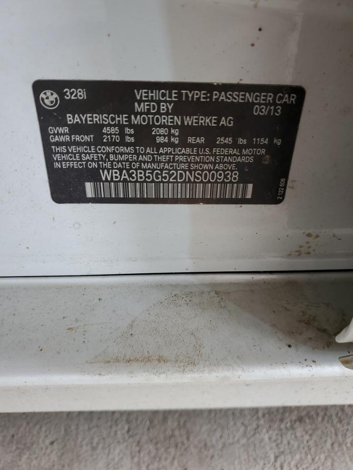 2013 BMW 328 Xi Sulev VIN: WBA3B5G52DNS00938 Lot: 66277525