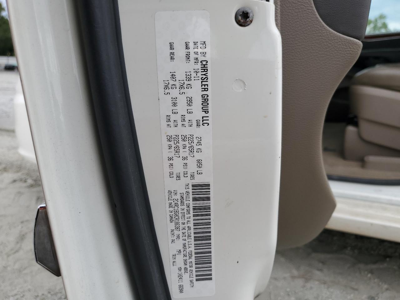 2012 Chrysler Town & Country Touring VIN: 2C4RC1BG0CR186387 Lot: 70033395