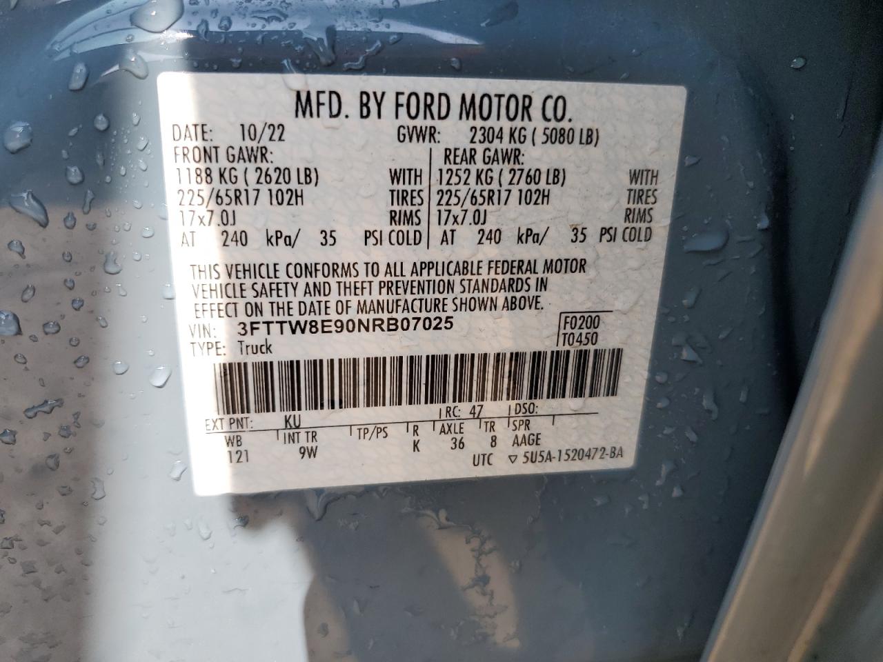 2022 Ford Maverick Xl VIN: 3FTTW8E90NRB07025 Lot: 67951245