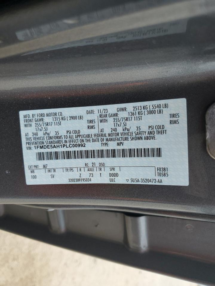 2023 Ford Bronco Base VIN: 1FMDE5AH1PLC00992 Lot: 70026395