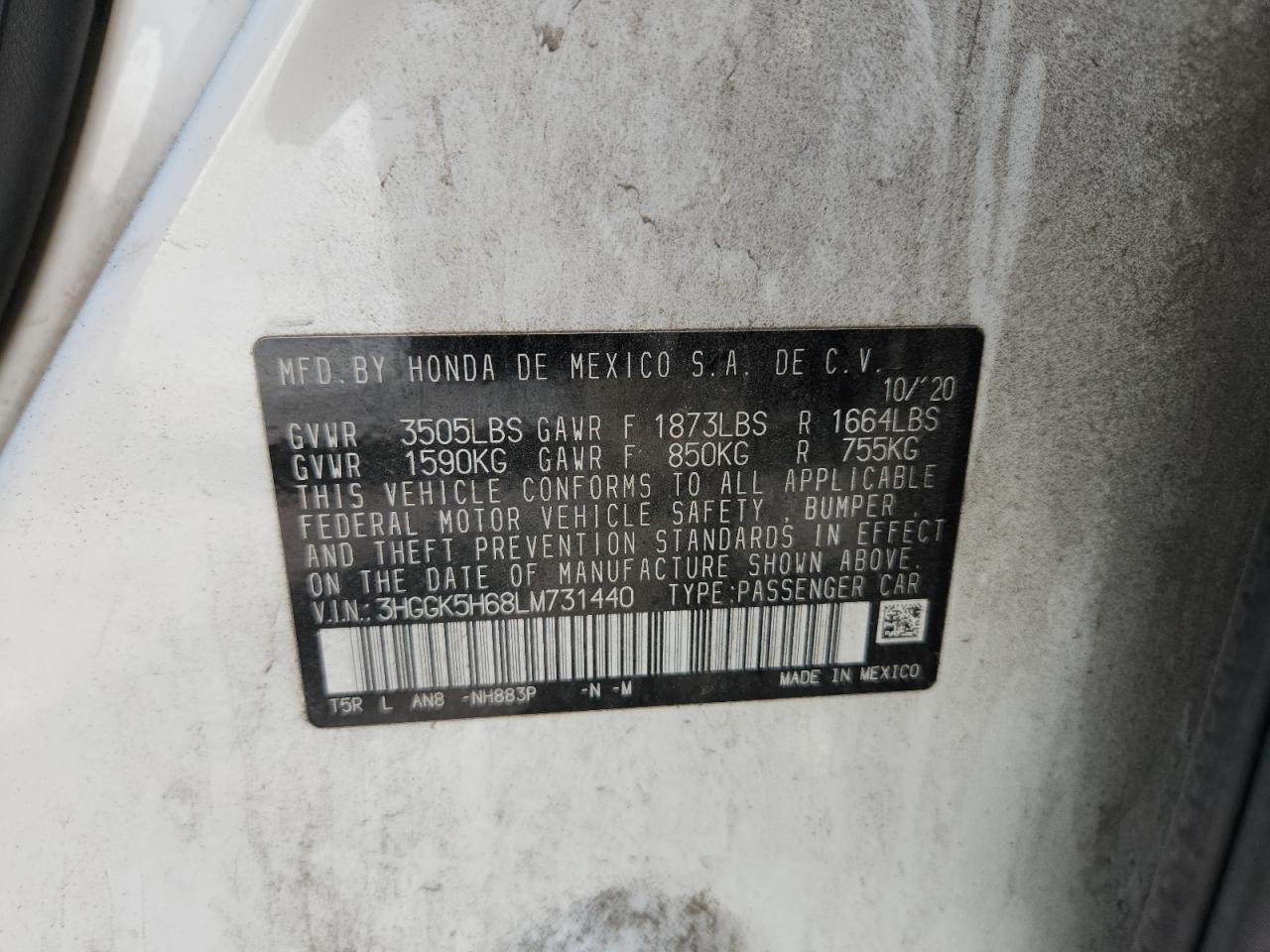 2020 Honda Fit Sport VIN: 3HGGK5H68LM731440 Lot: 81232795