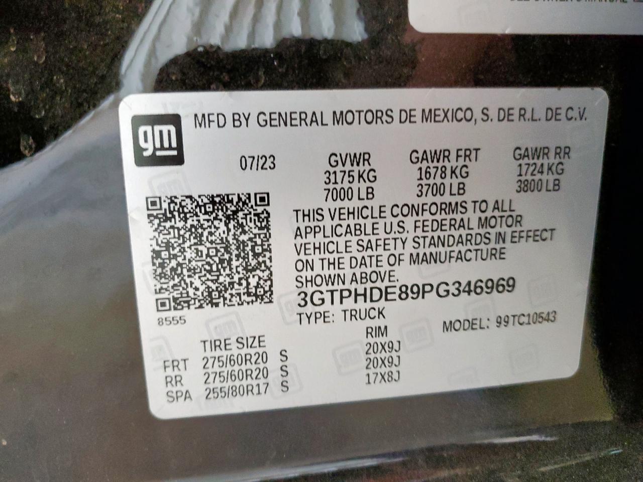 2023 GMC Sierra C1500 Slt VIN: 3GTPHDE89PG346969 Lot: 70484345