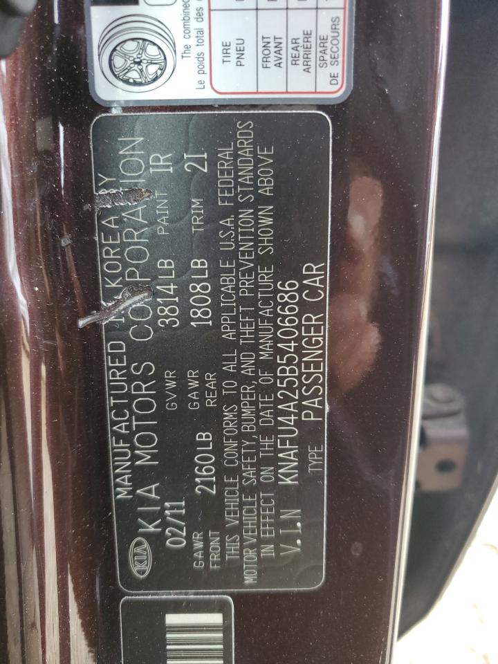 2011 Kia Forte Ex VIN: KNAFU4A25B5400686 Lot: 67757735