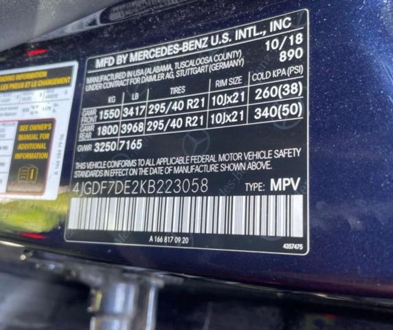 2019 MERCEDES-BENZ GLS 550 4MATIC  