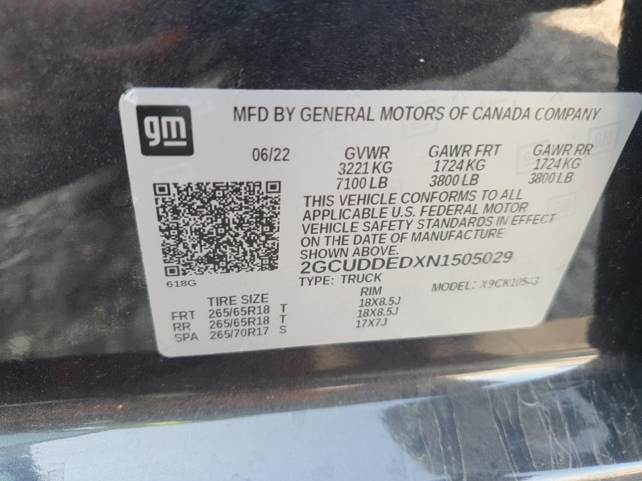 2022 Chevrolet Silverado K1500 Lt VIN: 2GCUDDEDXN1505029 Lot: 70851005