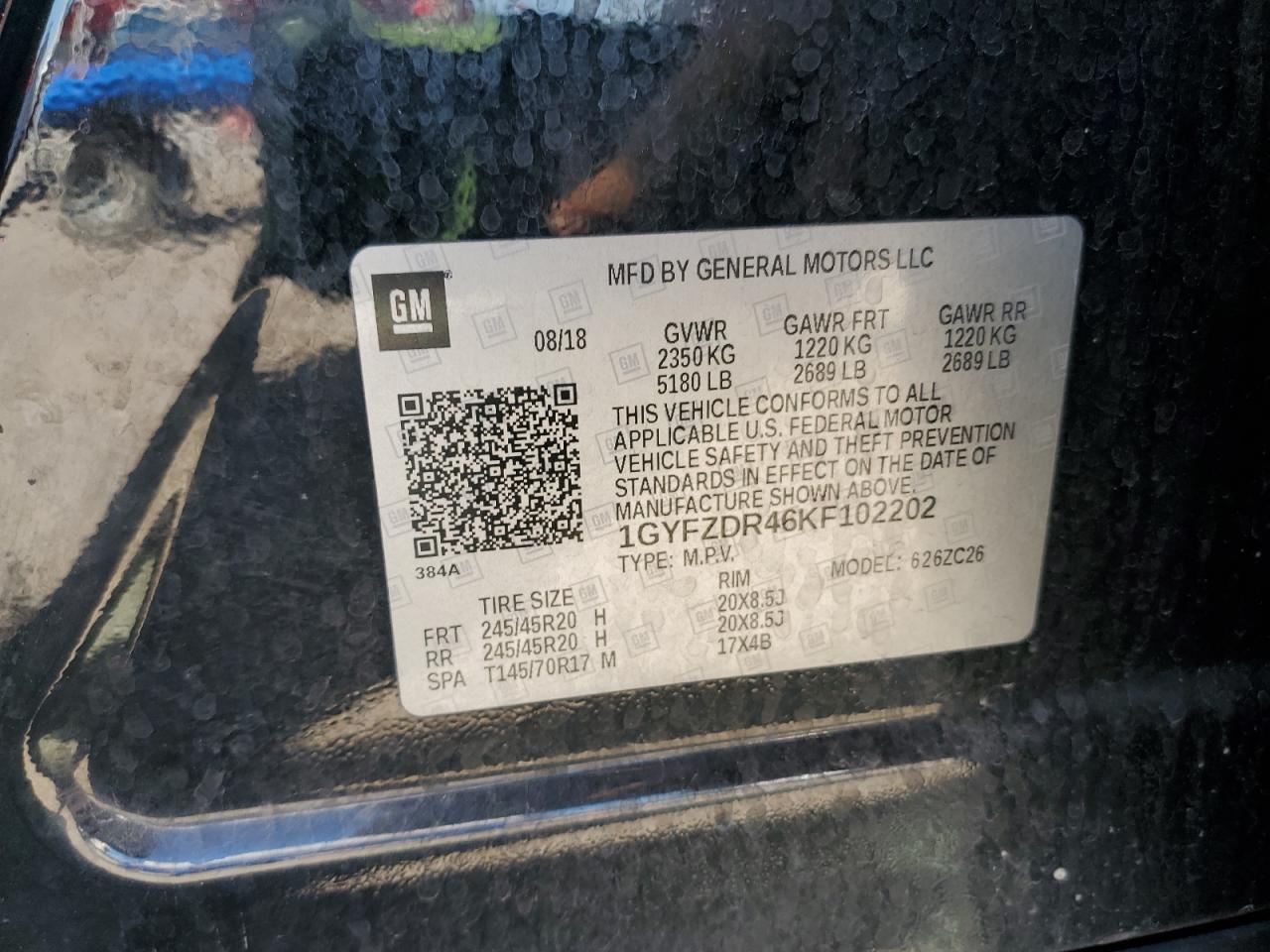 2019 Cadillac Xt4 Premium Luxury VIN: 1GYFZDR46KF102202 Lot: 69799125