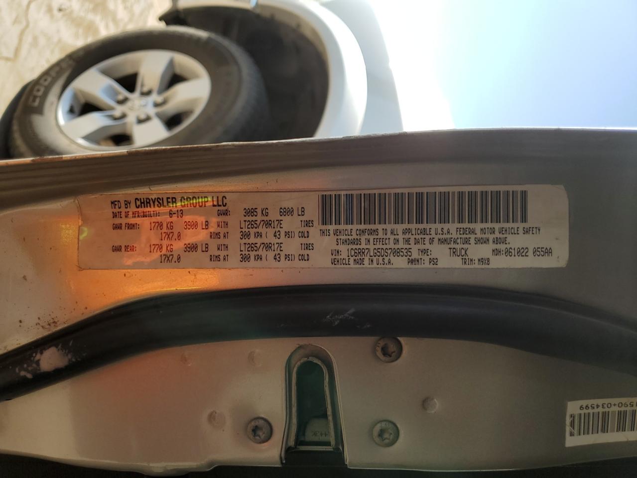 1C6RR7LG5DS708535 2013 Ram 1500 Slt