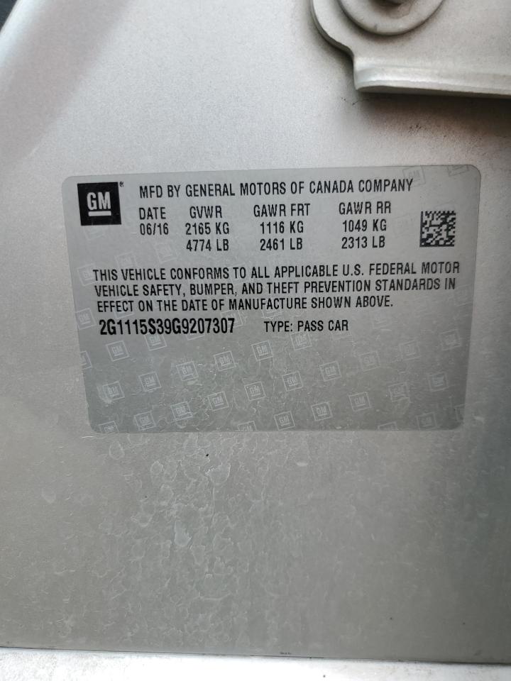 2016 Chevrolet Impala Lt VIN: 2G1115S39G9207307 Lot: 70439655