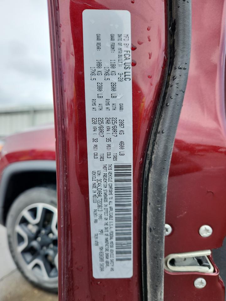 2020 Jeep Compass Sport VIN: 3C4NJDAB4LT223613 Lot: 68883395