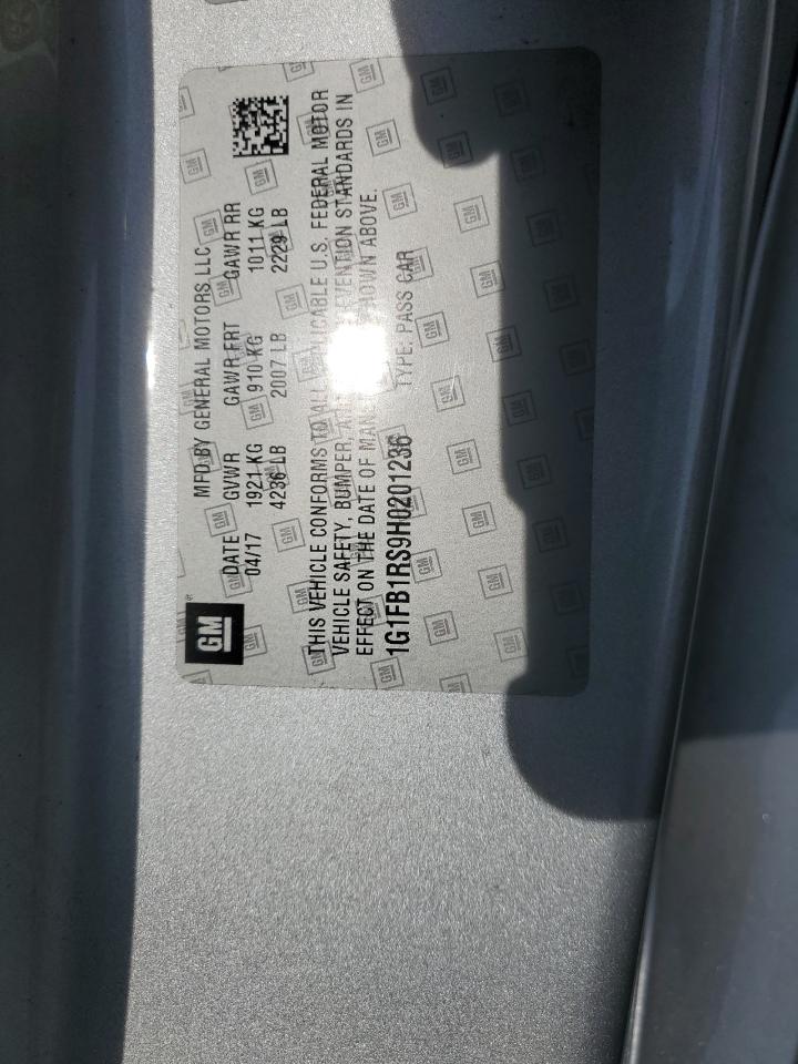 2017 Chevrolet Camaro Lt VIN: 1G1FB1RS9H0201236 Lot: 70265965