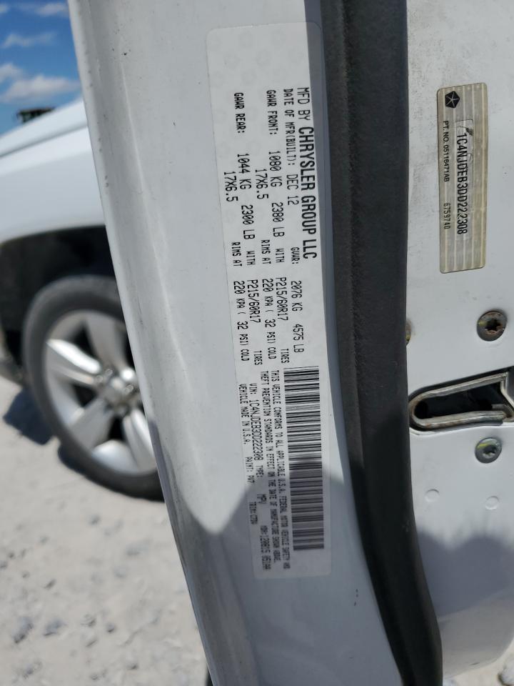 2013 Jeep Compass Latitude VIN: 1C4NJDEB3DD222308 Lot: 69223425