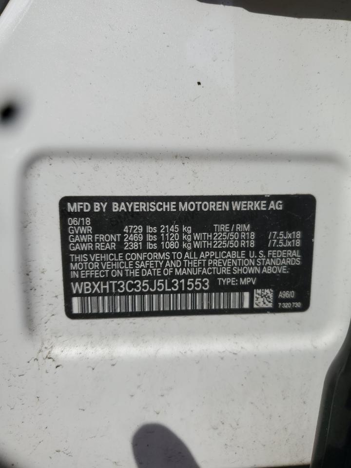 2018 BMW X1 xDrive28I VIN: WBXHT3C35J5L31553 Lot: 70544055