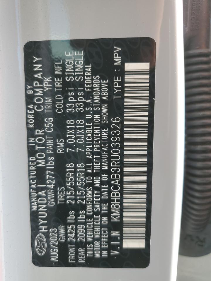 2024 Hyundai Kona Sel VIN: KM8HBCAB3RU039326 Lot: 70497065