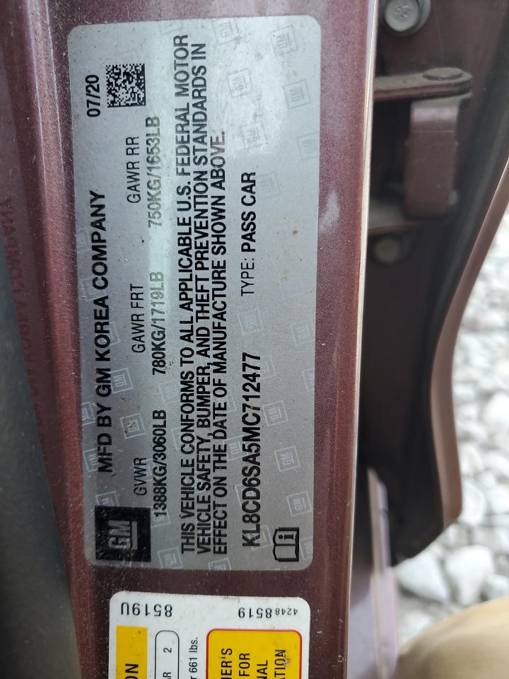 2021 Chevrolet Spark 1Lt VIN: KL8CD6SA5MC712477 Lot: 69785815